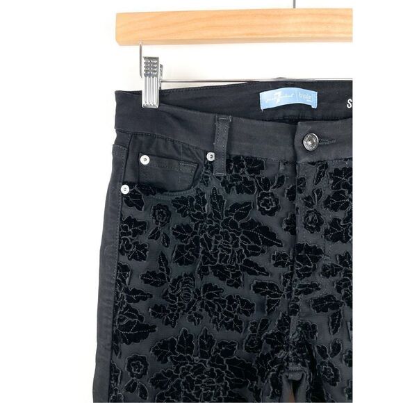 7 for All Mankind Mid-Rise Embellished Floral Ankle Skinny Jeans Size 28 - Picture 6 of 13